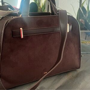 Anne Klein Suede Baby Bag with Gold Accents